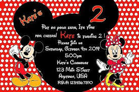 Mickey Mouse Birthday Invitation Minnie Mouse Birthday
