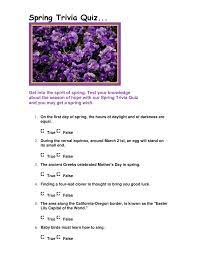 True or false quiz questions and answers. Spring Trivia Quiz