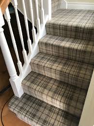 grey tartan carpet ed to stairs and