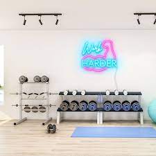 Work Harder Neon Wall Art For Gym