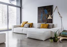 Contemporary White L Shaped Sofa For A