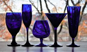 Blue Glassware Set 5 Pc Cobalt Blue