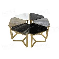 Set Of Six Hexagon Shape Coffee Table