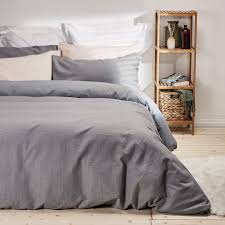 Living Co Luxury Waffle Duvet Cover Set Cotton Grey The