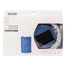 Allsop Soji Stella Cylinder Solar Lantern Blue