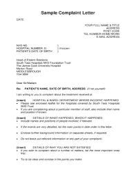 nhs complaint letter template fill