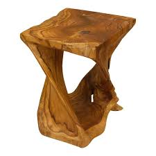 Teak Root Twist Stool Table Wooden
