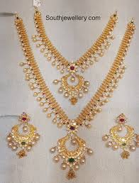 light weight gold bridal necklace set