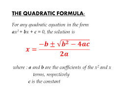 Mathematics Realm Quadratic Formula