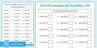 interactive percentages worksheet pdf