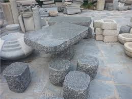 Natural Stone Garden Table And Benches