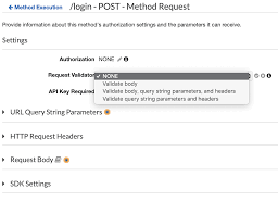 set request validator of api gateway