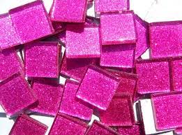 Dark Pink Glitter Tiles 20mm Mosaic