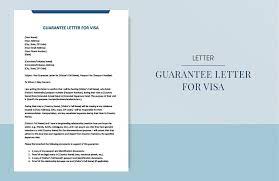 guarantee letter for visa in word