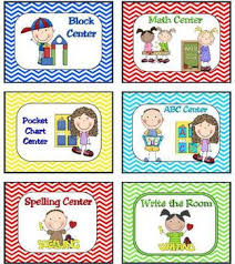 Learning Center Signs And Labels Chevron Print