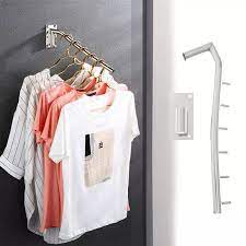 6 hooks coat robe hat clothes wall hanger rack holder stainless a3j2. Clothes Display Hook Wall Mounted Clothes Hanger Rack Folding Clothes Hook Stainless Steel Organizer With Swing Arm Holder Rack Hooks Rails Aliexpress
