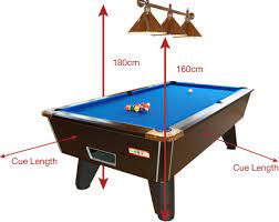 supreme pool table room size information