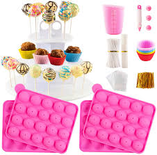 Cake pops recipe using silicone mould. Amazon Com Cake Pop Maker Kit With 2 Silicone Mold Sets With 3 Tier Cake Stand Chocolate Candy Melts Pot Silicone Cupcake Molds Paper Lollipop Sticks Decorating Pen With 4 Piping Tips Bag