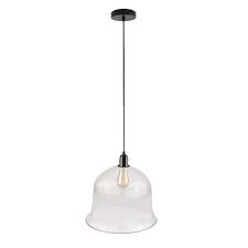 Bazz 60 In Single Black And Clear Glass Bell Shape Single Hanging Ceiling Light Pendant P16796cl The Home Depot