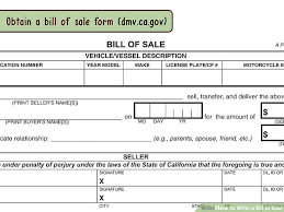 3 Ways To Write A Bill Of Sale Wikihow
