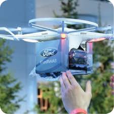 advertising drones deliver inside