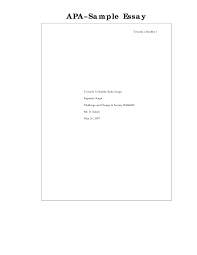 Apa Format Research Paper Title Page Example Layout Of