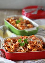 cheesy baked tortellini with optional