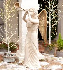 Holiday Angel With Trumpet Statue