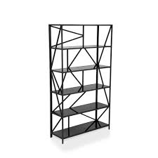 6 shelf bookcase with glass shelves