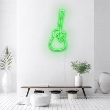line art guitar led neon sign for
