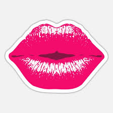 pink kissing lips kiss sticker