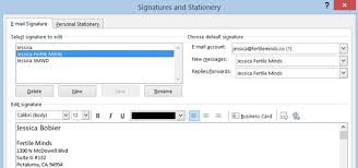 Fertile Minds How To Add An Html Signature File In Outlook 2013