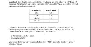 question 1 calculate the water content