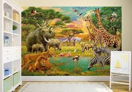 Safari Wild Animals Wall Mural Wallpapers