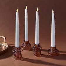 Willow Glass Taper Candle Holders