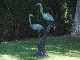 Bronze Cranes Sculpture 130cm Art Decor