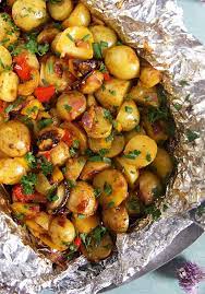 southwest grilled potatoes in foil