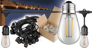 2200k Outdoor Led String Lights 48ft Length 24 Led Filament S14 Lamps