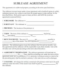 Sublease Agreement Template Subtenant California Form