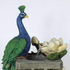 luxenhome polyresin peacock outdoor