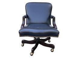 These blue desk chairs offer a sturdy place to work from and can add a cool sense of style to the office's décor. Hancock Moore Leather Swivel Desk Chair The Local Vault