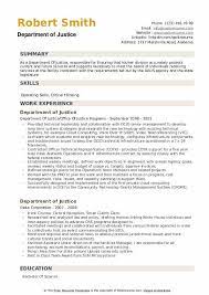department of justice resume sles