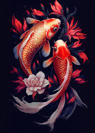 anese koi fish poster by tapu vlad