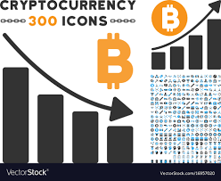 Bitcoin Recession Bar Chart Flat Icon With Clip