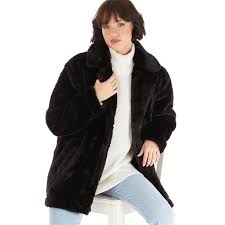 Buy Fluid Womens Faux Fur Coat Black