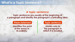 writing topic sentences purpose