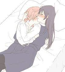 Anime lesbians cuddling