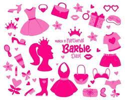 barbie party vector art icons and