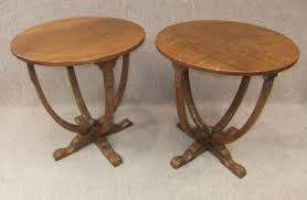 Pair Of Solid Oak Art Deco Side Tables