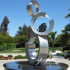 Modern Outdoor Metal Sculpture Fountain